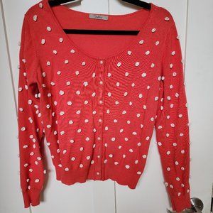 Anthropologie Darling beaded floral cardigan